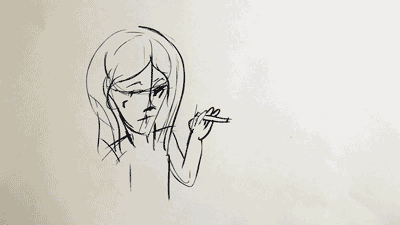 Women smoking animation